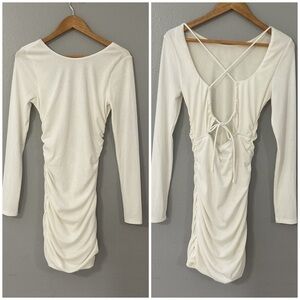Princess Polly White Military Minds LongSleeve Mini Dress size 8 D97